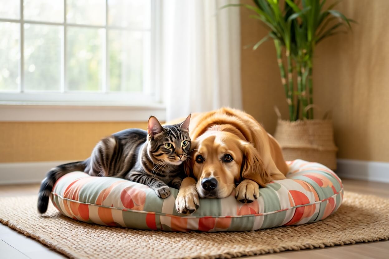 Pet relaxing on Pawtica comfort products